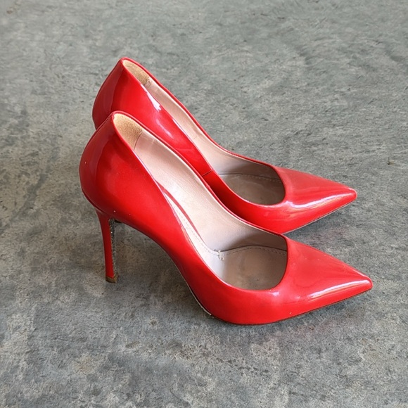 Miu Miu Red Stilettos with glitter bottom - size 37 1/2 - worn - no box - Picture 2 of 3